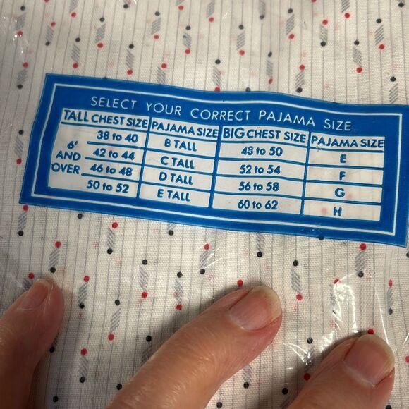 Vintage Deadstock BVD permanent press 48/50 pajamas. - Picture 4 of 5